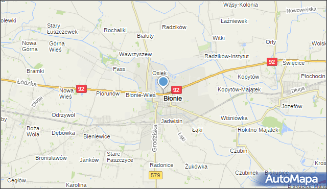 mapa Błonie, Błonie powiat warszawski zachodni na mapie Targeo