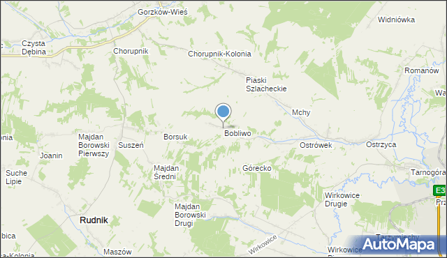 mapa Bobliwo, Bobliwo na mapie Targeo