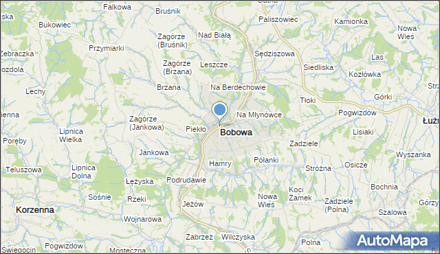 mapa Bobowa, Bobowa powiat gorlicki na mapie Targeo