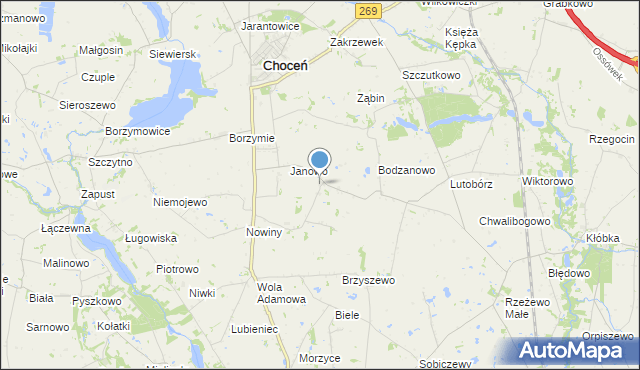 mapa Bodzanówek, Bodzanówek gmina Choceń na mapie Targeo