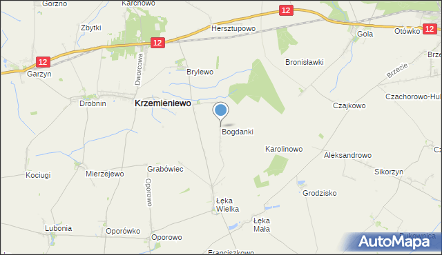 mapa Bogdanki, Bogdanki gmina Poniec na mapie Targeo