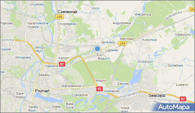 mapa Bogucin, Bogucin gmina Swarzędz na mapie Targeo