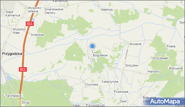 mapa Bogufałów, Bogufałów na mapie Targeo