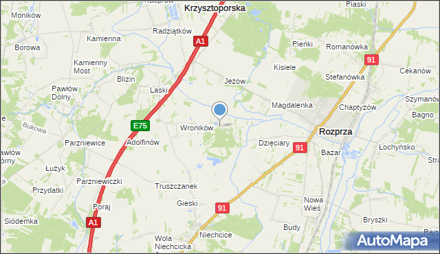 mapa Bogumiłów, Bogumiłów gmina Rozprza na mapie Targeo