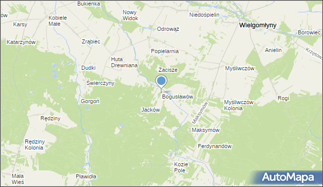 mapa Bogusławów, Bogusławów na mapie Targeo