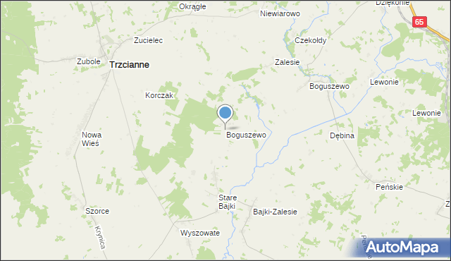 mapa Boguszewo, Boguszewo gmina Trzcianne na mapie Targeo