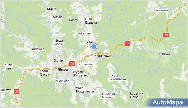 mapa Boguszówka, Boguszówka gmina Bircza na mapie Targeo