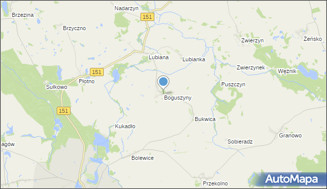 mapa Boguszyny, Boguszyny na mapie Targeo