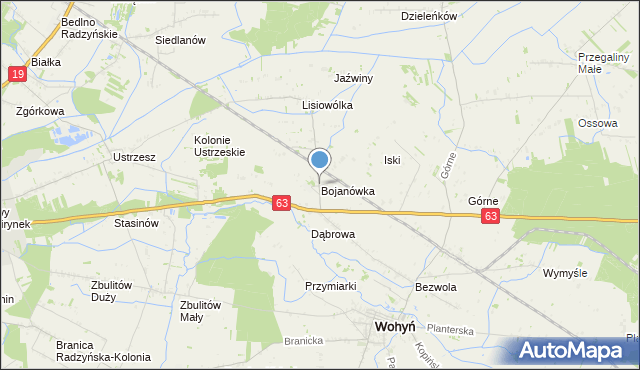 mapa Bojanówka, Bojanówka na mapie Targeo