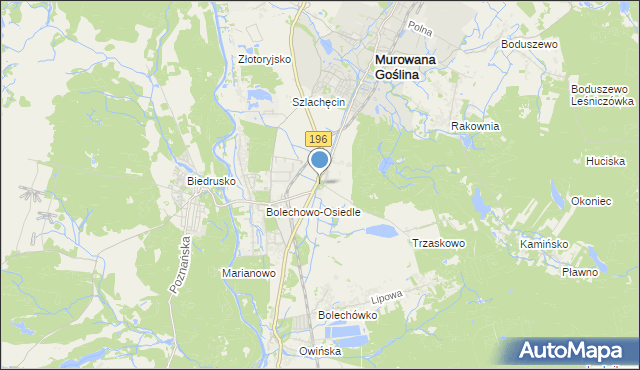mapa Bolechowo, Bolechowo gmina Czerwonak na mapie Targeo