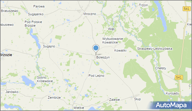 mapa Boleszyn, Boleszyn gmina Grodziczno na mapie Targeo