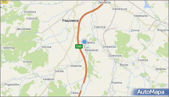 mapa Bolkowice, Bolkowice gmina Paszowice na mapie Targeo