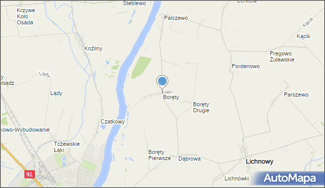 mapa Boręty, Boręty na mapie Targeo