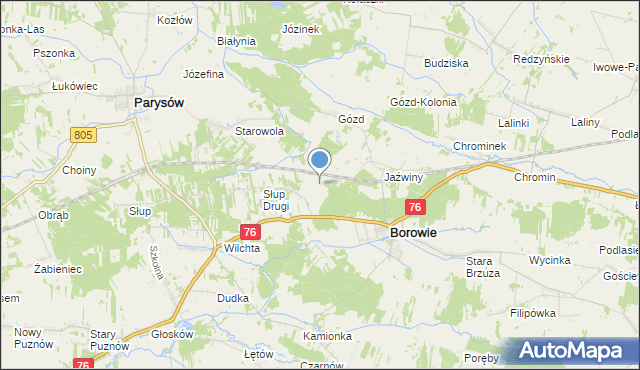 mapa Borowie-Kolonia, Borowie-Kolonia na mapie Targeo