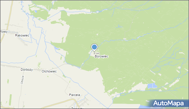mapa Borowiec, Borowiec gmina Łukowa na mapie Targeo