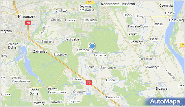 mapa Borowina, Borowina gmina Konstancin-Jeziorna na mapie Targeo