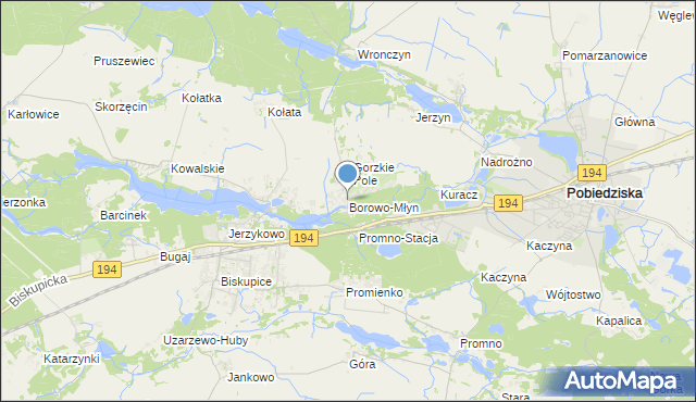 mapa Borowo-Młyn, Borowo-Młyn na mapie Targeo