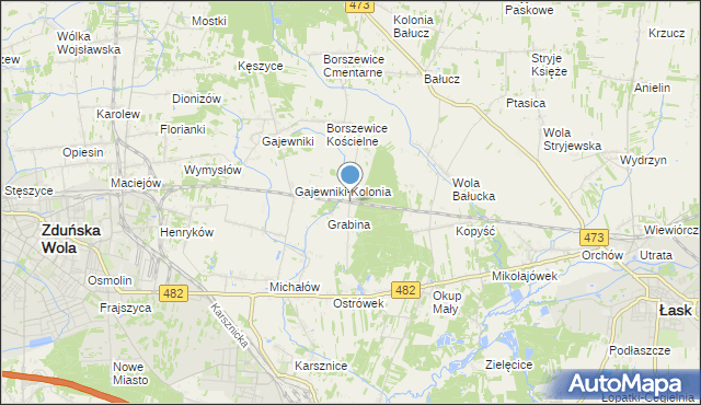 mapa Borszewice, Borszewice na mapie Targeo