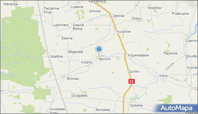 mapa Borucin, Borucin gmina Pleszew na mapie Targeo