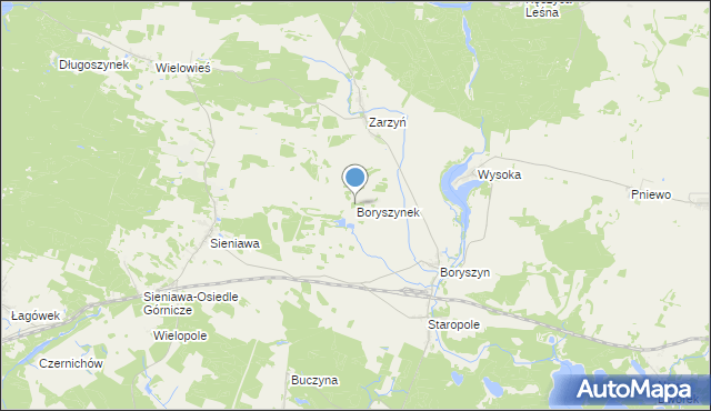 mapa Boryszynek, Boryszynek na mapie Targeo