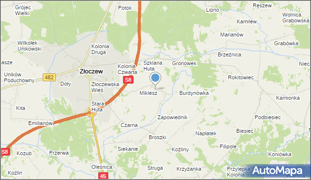 mapa Borzęckie, Borzęckie na mapie Targeo