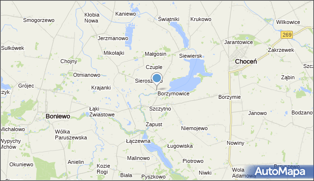 mapa Borzymowice, Borzymowice na mapie Targeo