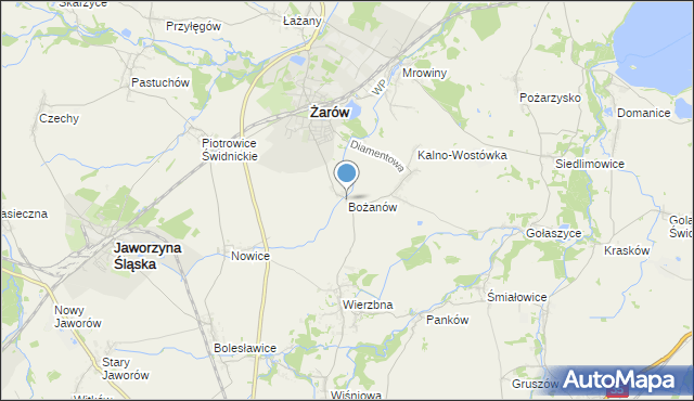 mapa Bożanów, Bożanów na mapie Targeo