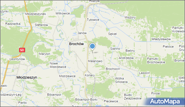 mapa Brochów-Kolonia, Brochów-Kolonia na mapie Targeo