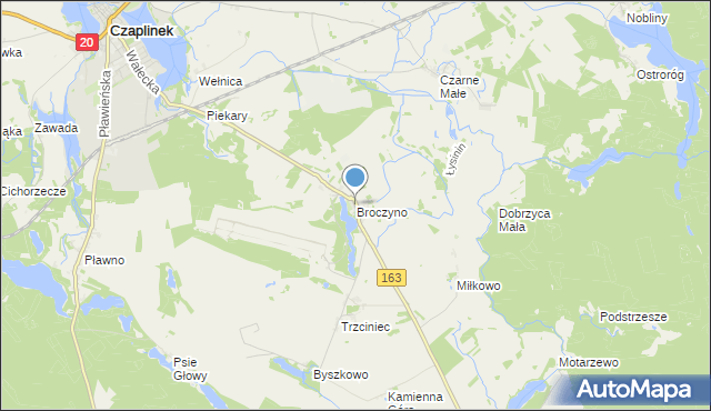 mapa Broczyno, Broczyno na mapie Targeo