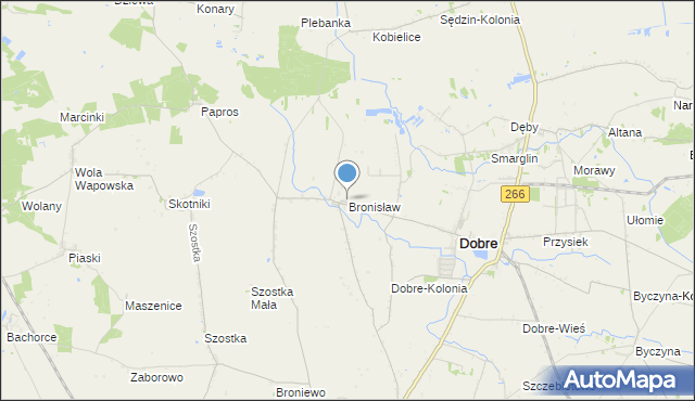 mapa Bronisław, Bronisław gmina Dobre na mapie Targeo