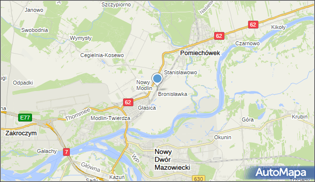 mapa Bronisławka, Bronisławka gmina Pomiechówek na mapie Targeo