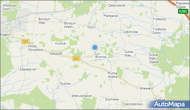 mapa Bronów, Bronów gmina Góra na mapie Targeo
