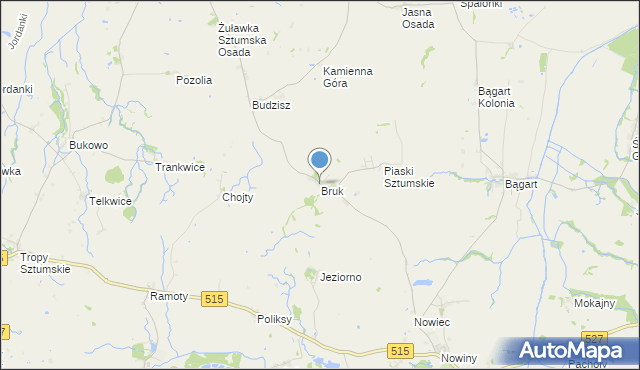 mapa Bruk, Bruk gmina Dzierzgoń na mapie Targeo