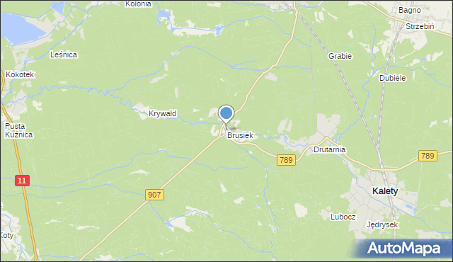 mapa Brusiek, Brusiek na mapie Targeo