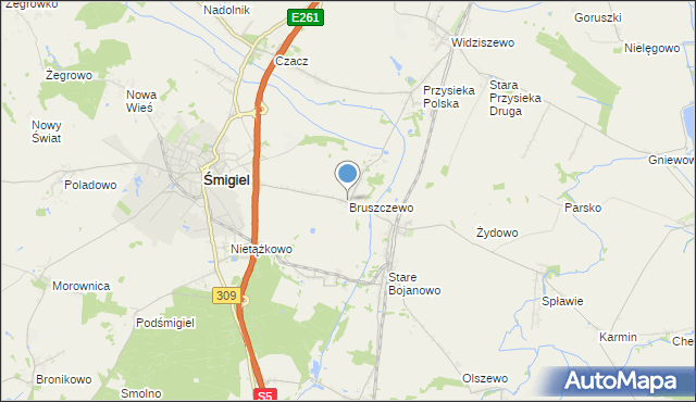 mapa Bruszczewo, Bruszczewo na mapie Targeo