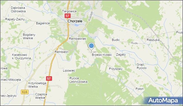 mapa Brzeski-Kołaki, Brzeski-Kołaki na mapie Targeo