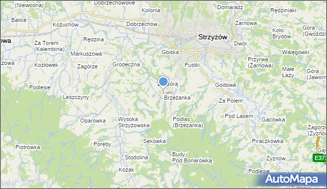 mapa Brzeżanka, Brzeżanka na mapie Targeo