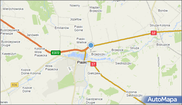 mapa Brzeziczki, Brzeziczki na mapie Targeo