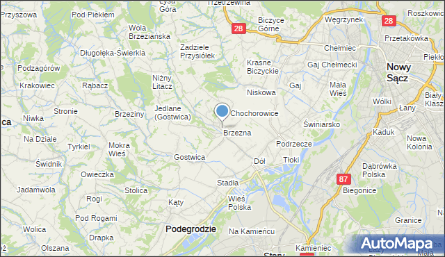 mapa Brzezna, Brzezna na mapie Targeo