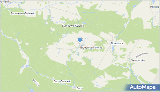 mapa Brzeźnica-Kolonia, Brzeźnica-Kolonia na mapie Targeo