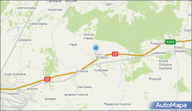 mapa Brzeźno, Brzeźno gmina Dorohusk na mapie Targeo