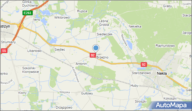 mapa Brzeźno, Brzeźno gmina Kostrzyn na mapie Targeo