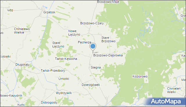 mapa Brzozowo-Dąbrówka, Brzozowo-Dąbrówka na mapie Targeo