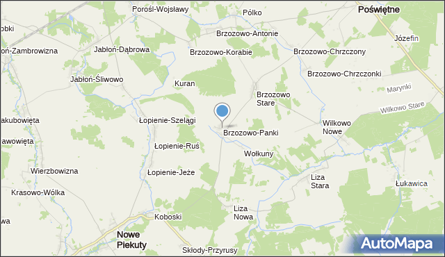 mapa Brzozowo-Panki, Brzozowo-Panki na mapie Targeo
