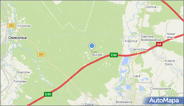 mapa Buczek, Buczek gmina Bolesławiec na mapie Targeo