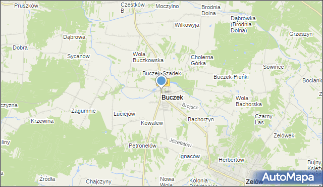 mapa Buczek, Buczek powiat łaski na mapie Targeo