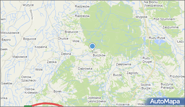 mapa Buczków, Buczków gmina Rzezawa na mapie Targeo