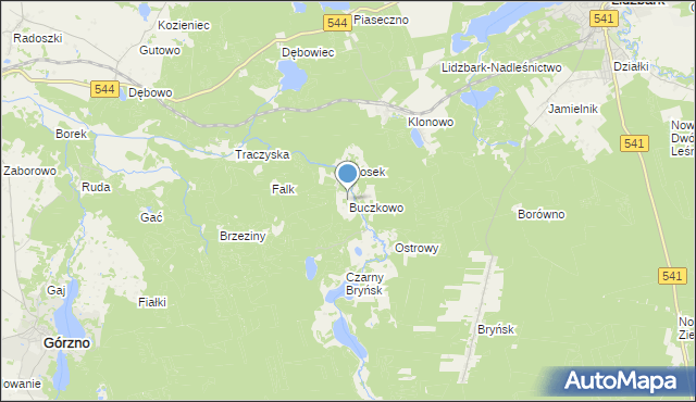 mapa Buczkowo, Buczkowo gmina Górzno na mapie Targeo