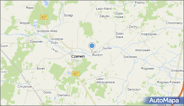mapa Buczyn, Buczyn na mapie Targeo