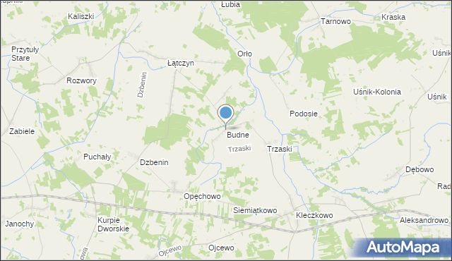 mapa Budne, Budne gmina Troszyn na mapie Targeo
